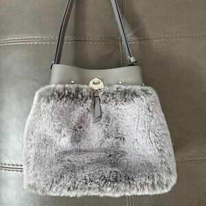 Kate Spade Faux Fur Shoulder Bag Gray – Winter Chic – New (NWOT)